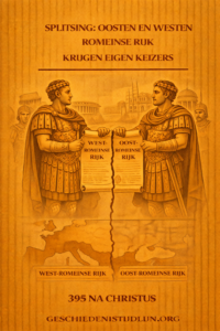 splitsing Romeinse Rijk in Oost en West Byzantijnen
